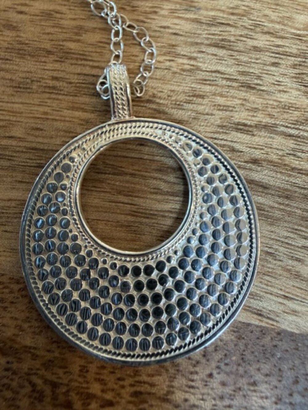 Anna Beck 925 Sterling Silver Dotted Removable Pendant/Chain